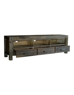 Solid Acacia TV Cabinet in Chocolate
