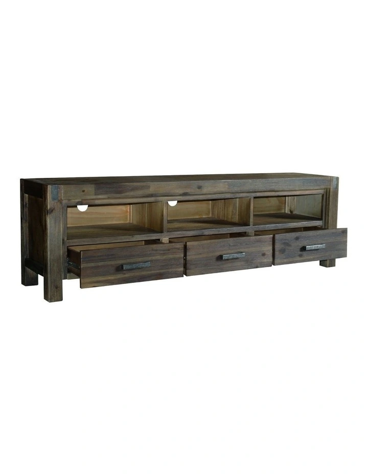 Solid Acacia TV Cabinet in Chocolate image 1