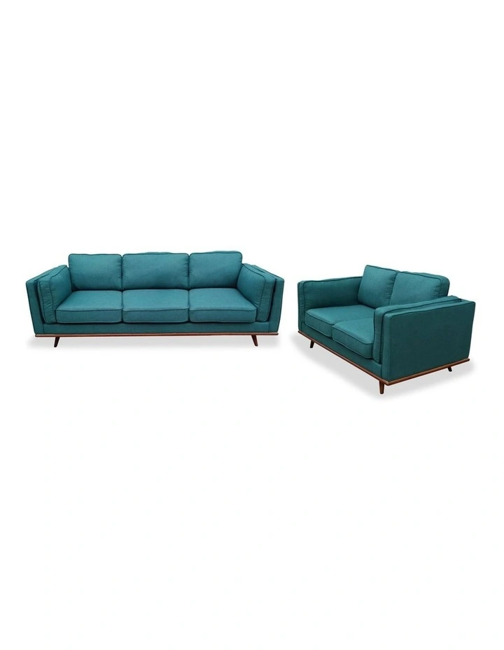 Fabric Sofa 3+2 Seater in Teal image 2