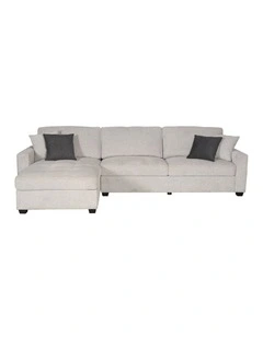 Chaise Polyester Fabric Corner Sofa in Grey