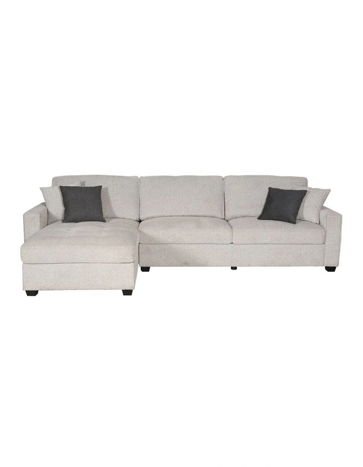 Chaise Polyester Fabric Corner Sofa in Grey image 1
