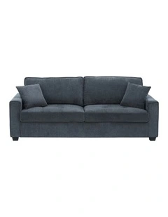 Polyester Fabric Sofa 3 Seater in Charcoal