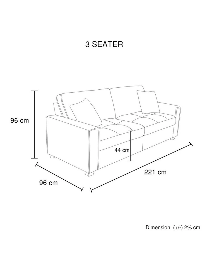 Polyester Fabric Sofa 3 Seater in Charcoal image 7