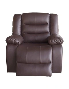Faux Leather 1 Seater Recliner Sofa in Brown