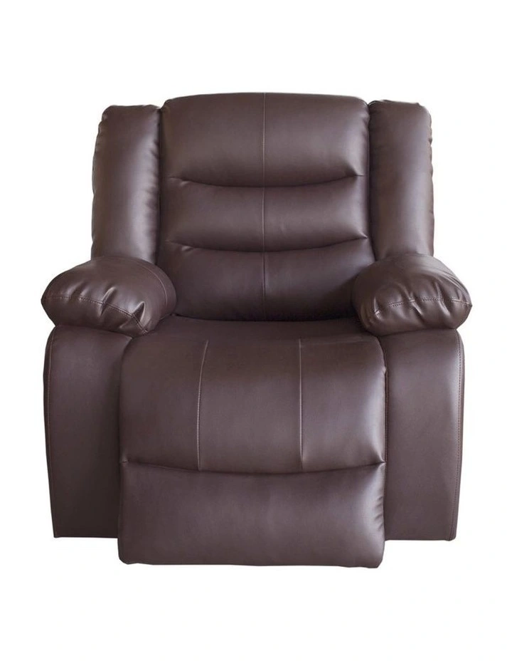 Faux Leather 1 Seater Recliner Sofa in Brown image 1