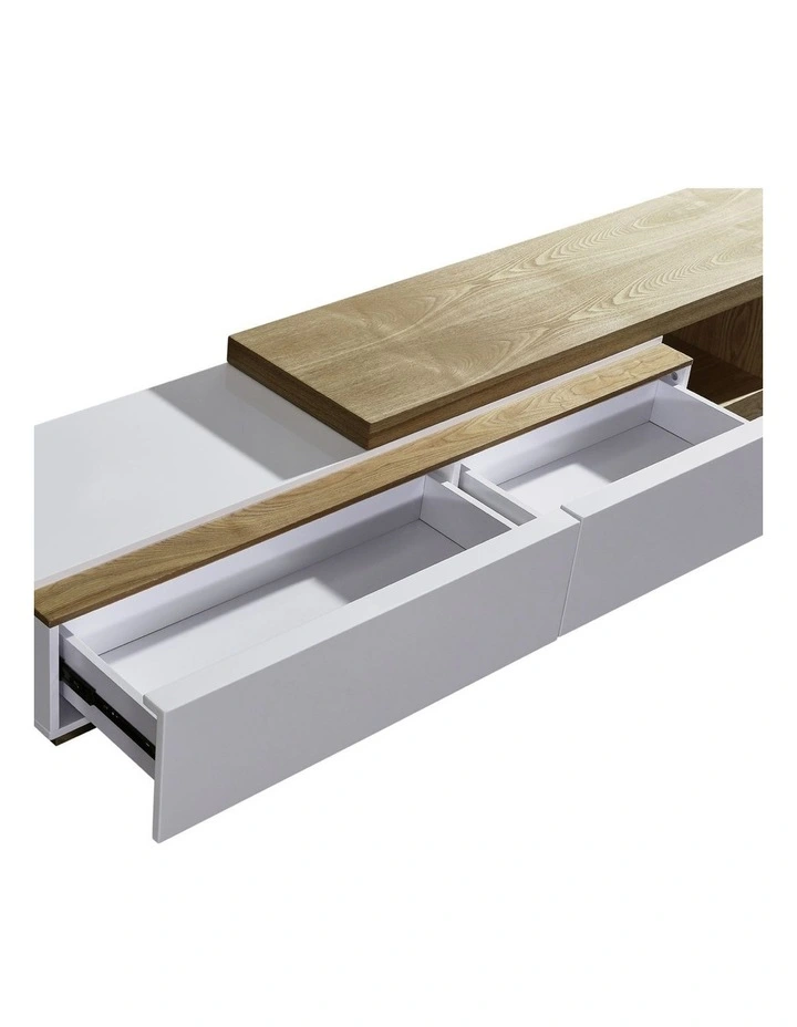 TV Cabinet High Glossy in White Ash image 3