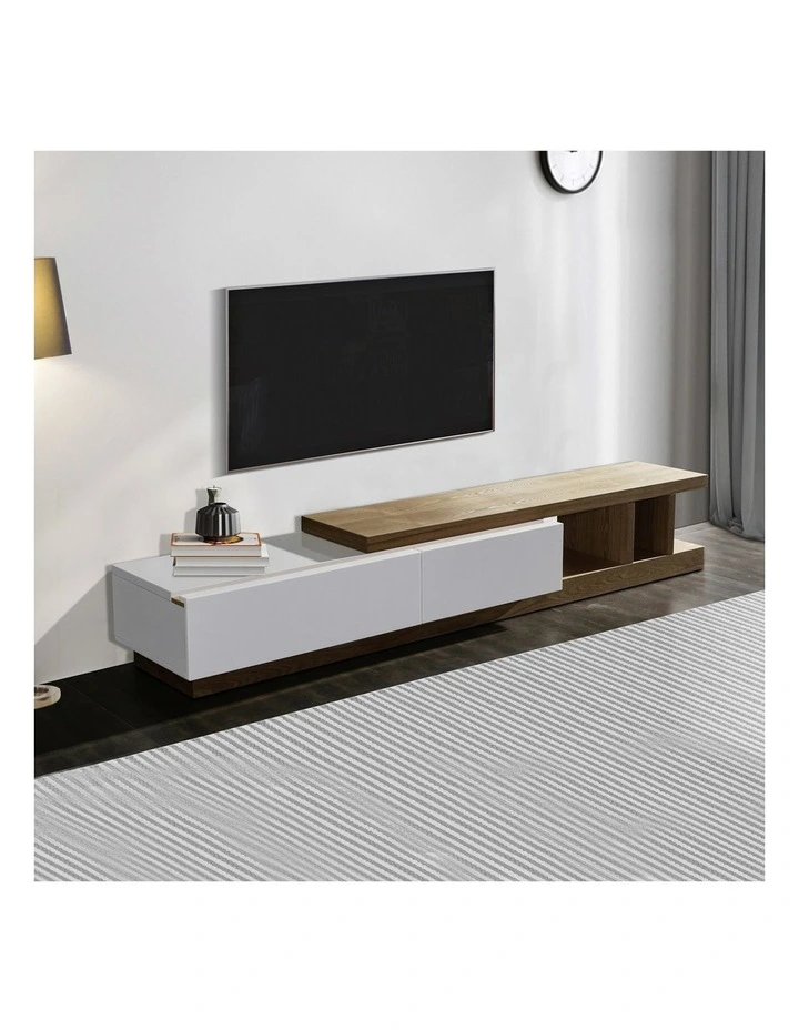 TV Cabinet High Glossy in White Ash image 4