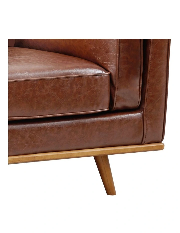 Leather 3+2 Seater Sofa in Brown image 7