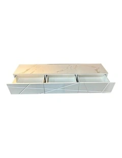MDF Metal Base TV Cabinet in Glossy White
