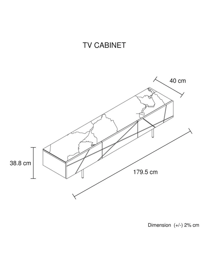 MDF Metal Base TV Cabinet in Glossy White image 7