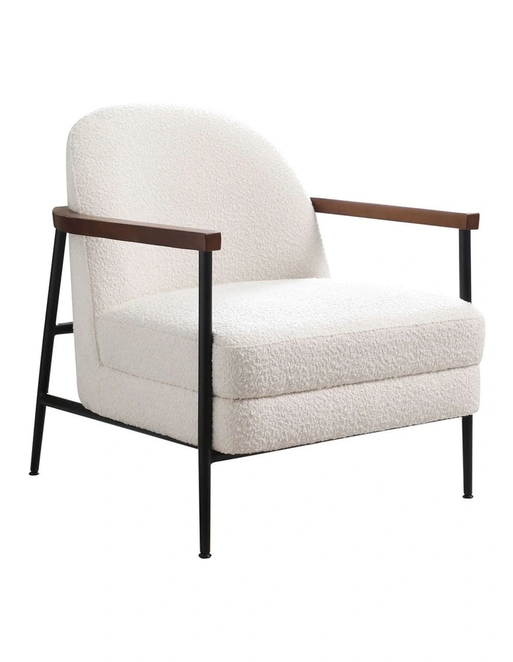 Fabric Arm Chair Serene in White image 2