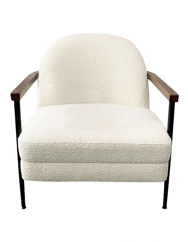 Fabric Arm Chair Serene in White image 3