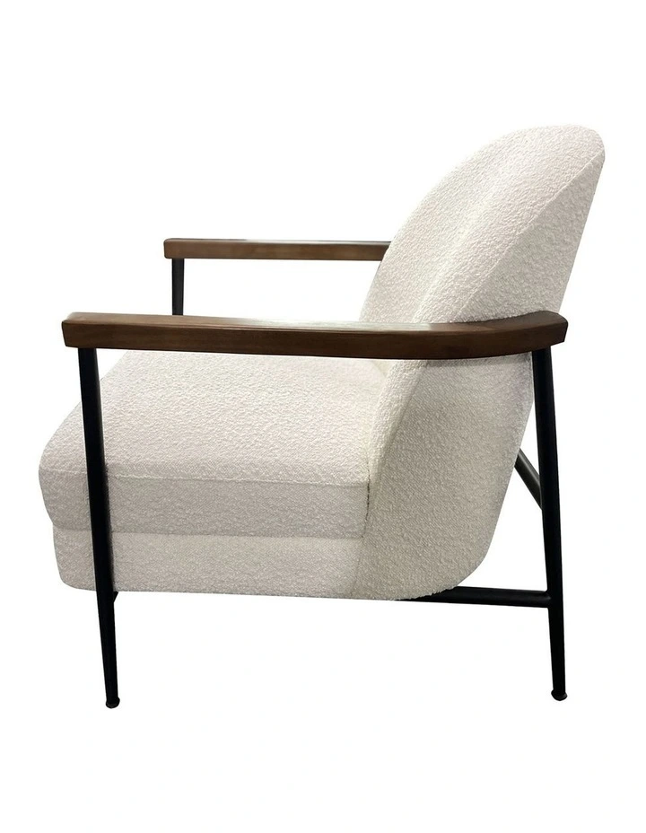 Fabric Arm Chair Serene in White image 4