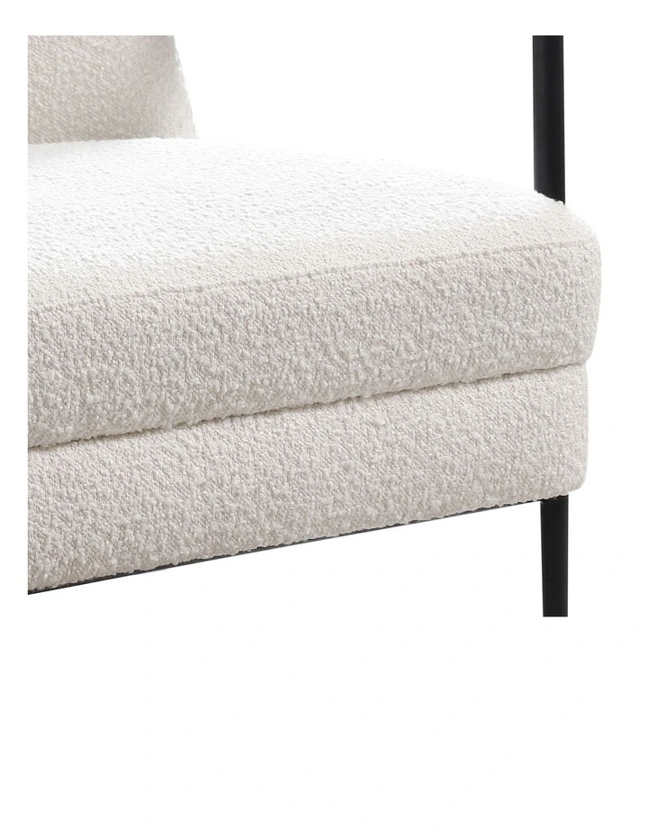 Fabric Arm Chair Serene in White image 6