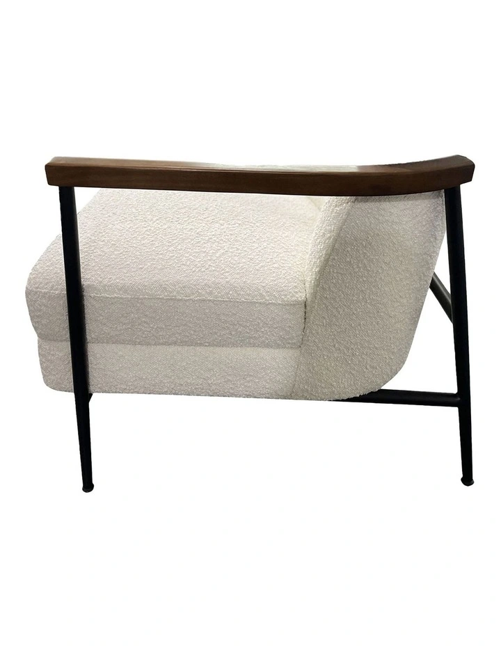 Fabric Arm Chair Serene in White image 7