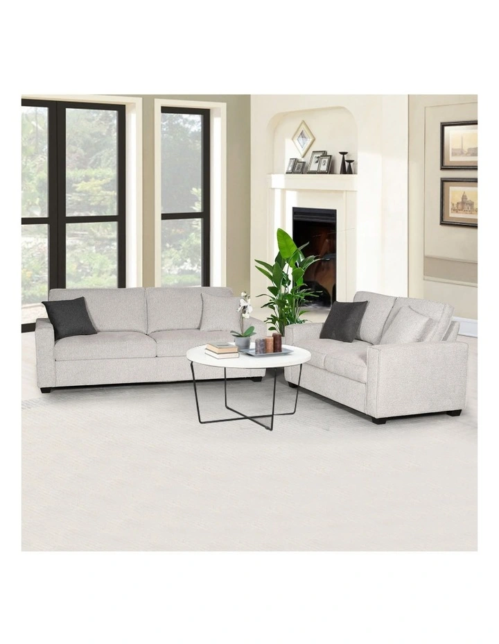 Polyester Fabric 2+3 Seater Sofa Set in Grey image 2