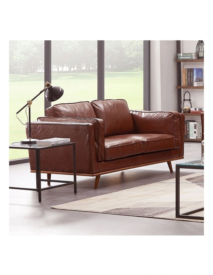 PU Leather2 Seater Sofa in Brown image 2