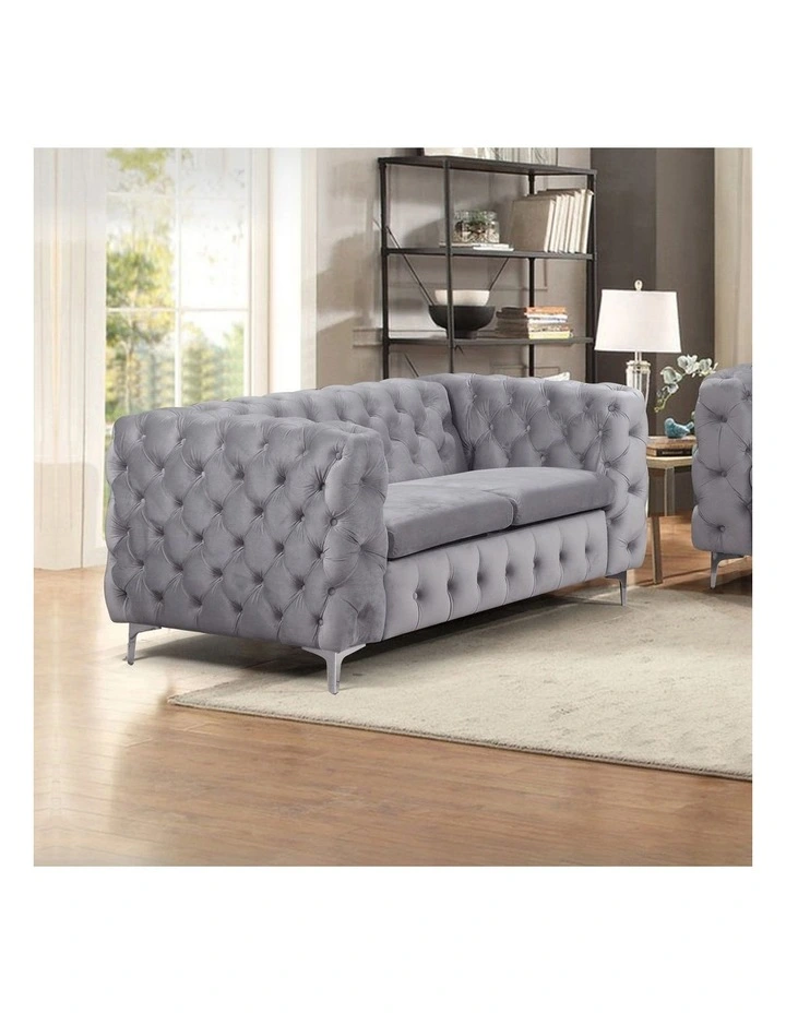 3R 2R 1R Sofa Tufted in Grey Velvet image 4