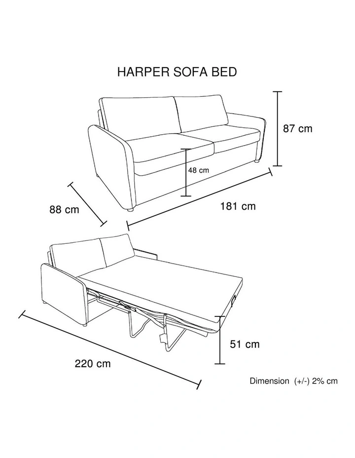 3 Seater Sofa Bed in Blue image 7