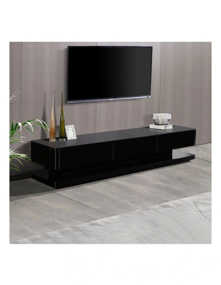 TV Cabinet High Glossy in Black image 2