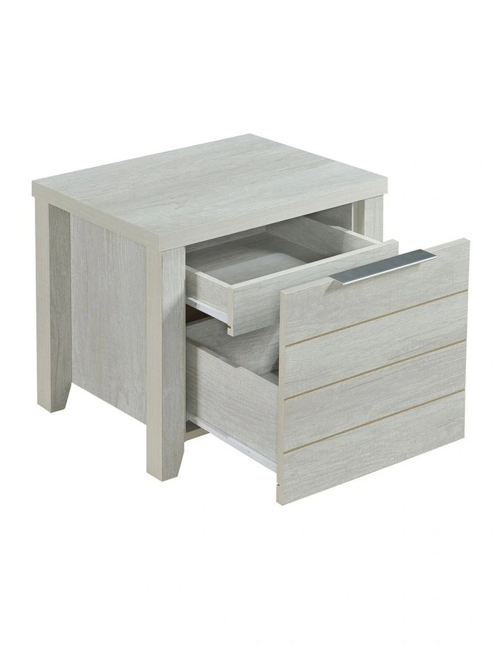 Bedside Table Night Stand MDF in White Ash image 1