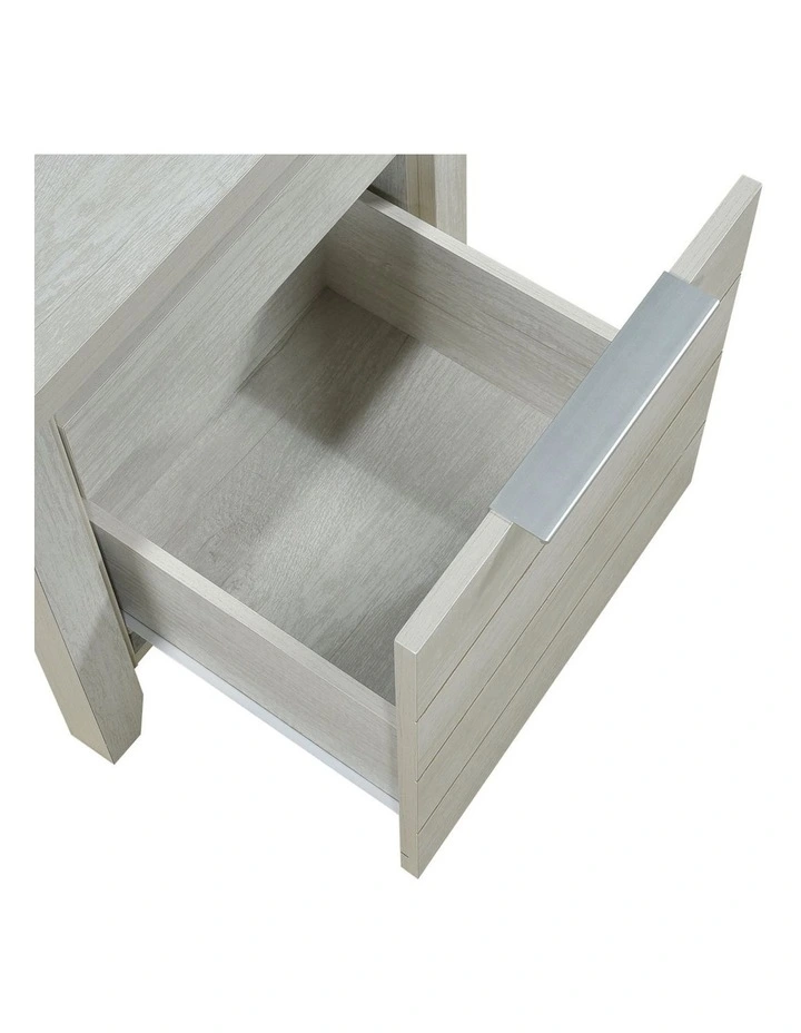 Bedside Table Night Stand MDF in White Ash image 5