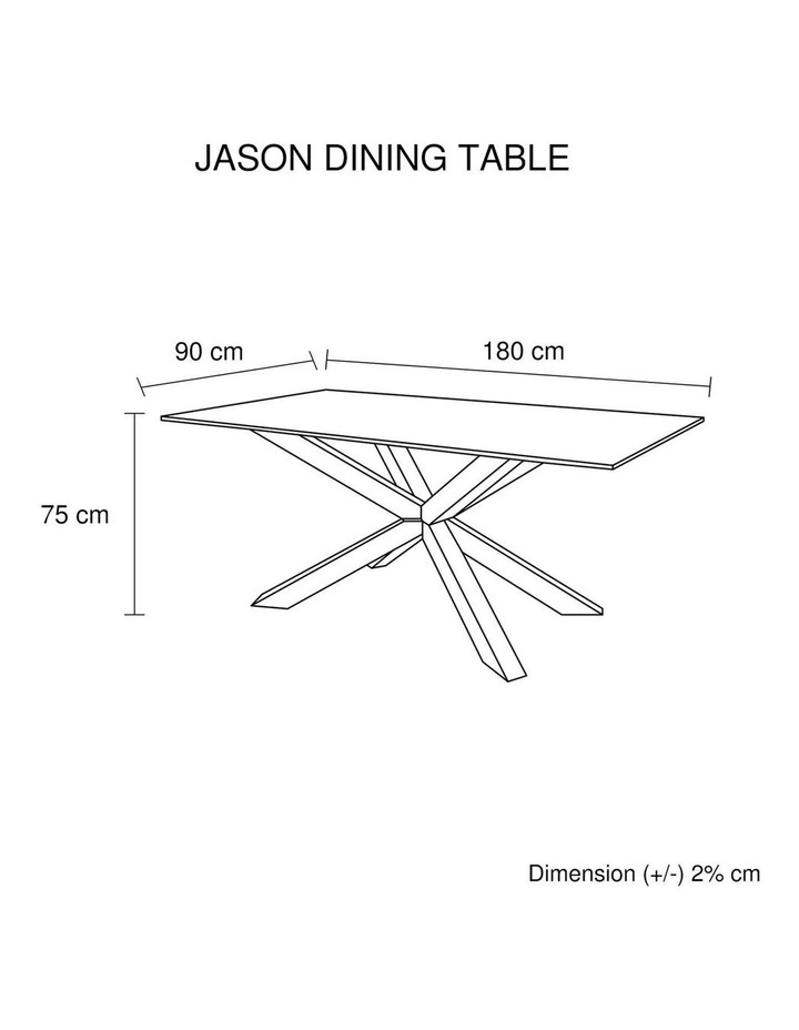 Crisscross Shaped Base Glass Top Dining Table in Black image 6