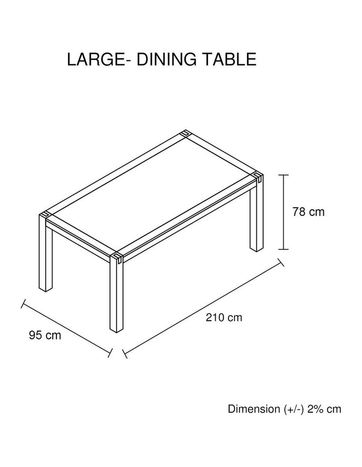 Solid Acacia Dining Table 210cm in Chocolate image 5