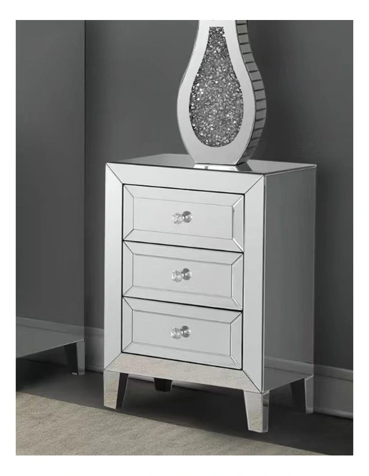 Bedside Table MDF in Silver image 2