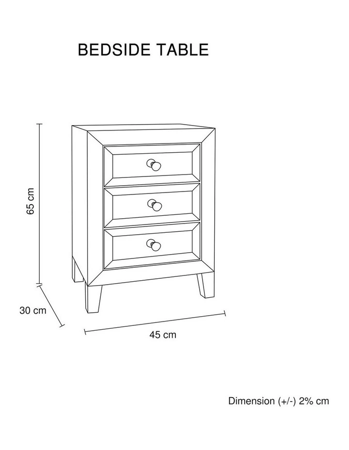 Bedside Table MDF in Silver image 7
