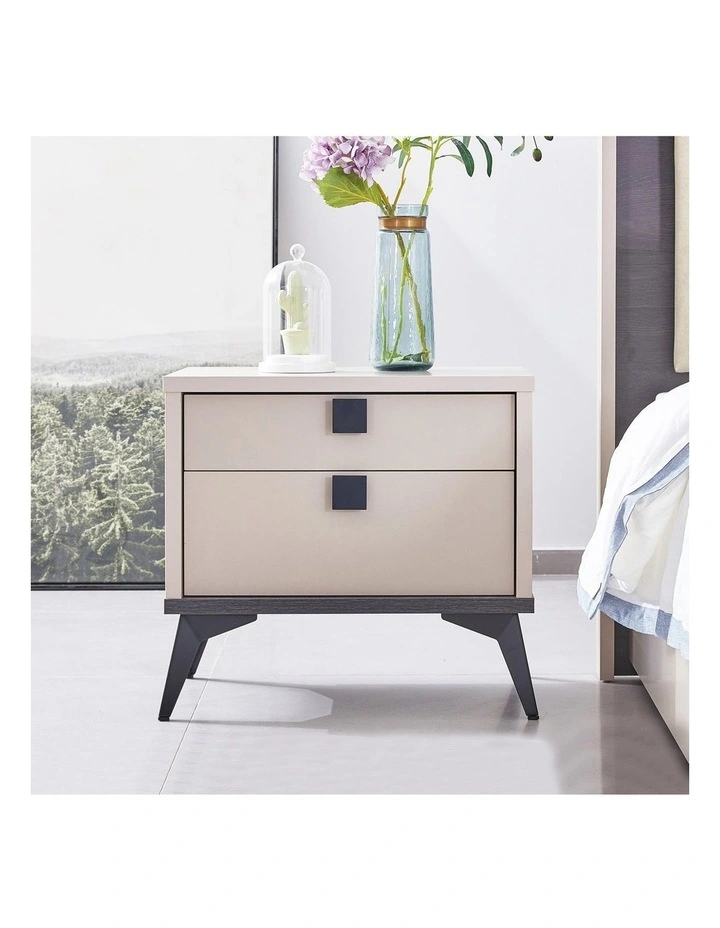 MDF Melamine Finish Bedside Table in Multi image 2