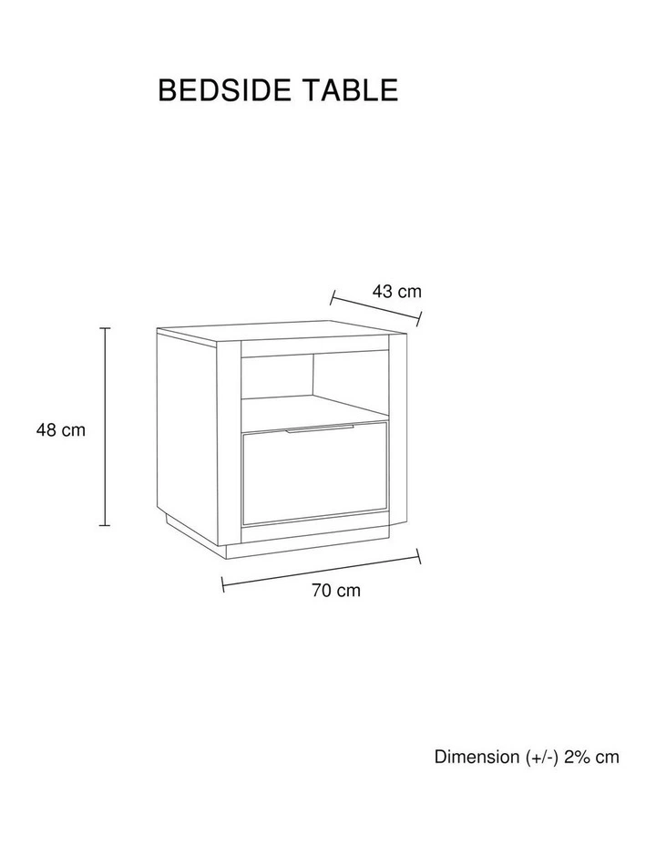 Solid Rubber Wood Bedside Table in Brown image 5