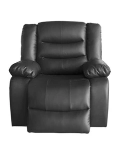 Recliner Faux Leather 1 Seater Sofa in Black