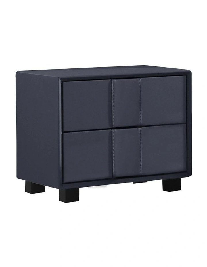 MDF Fabric Bedside Table in Black image 1
