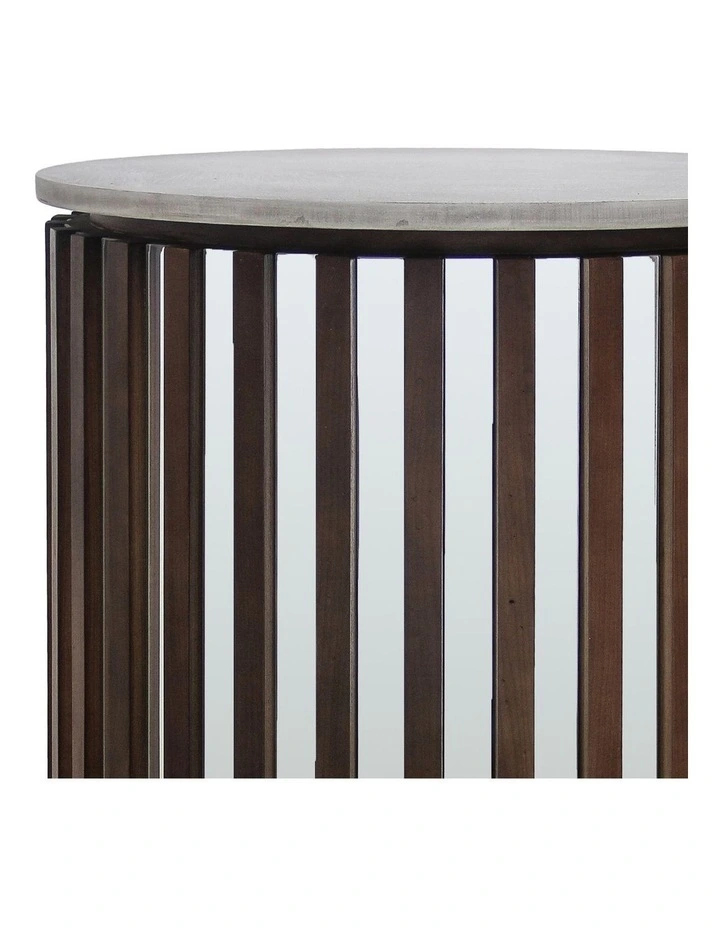 MDF Round Shaped Top Lamp Table in Brown image 3