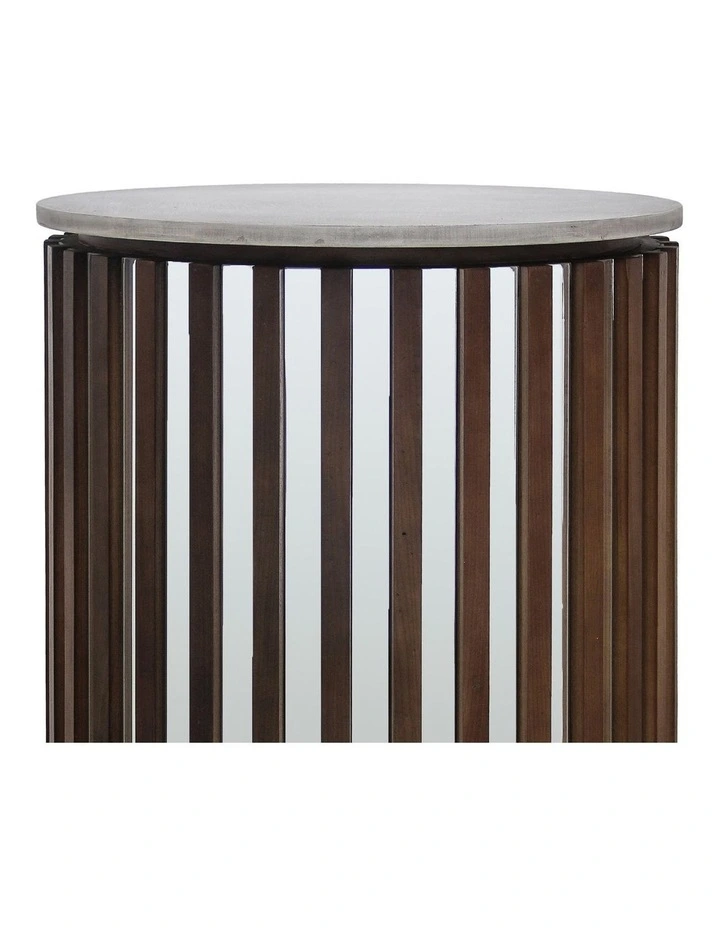 MDF Round Shaped Top Lamp Table in Brown image 4
