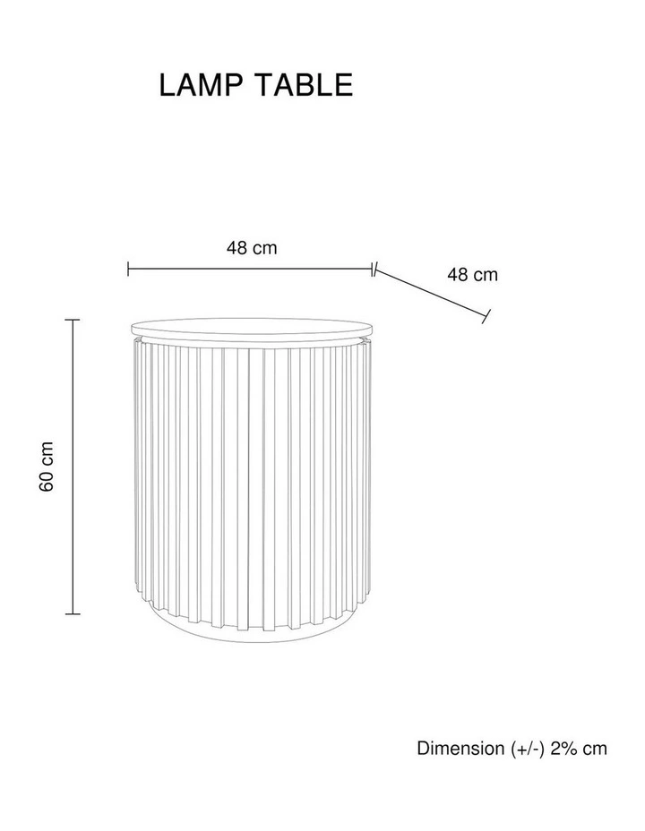 MDF Round Shaped Top Lamp Table in Brown image 6