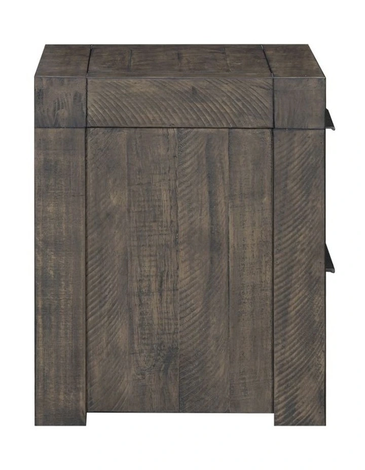 Bedside Table Two Drawers in Grey image 4