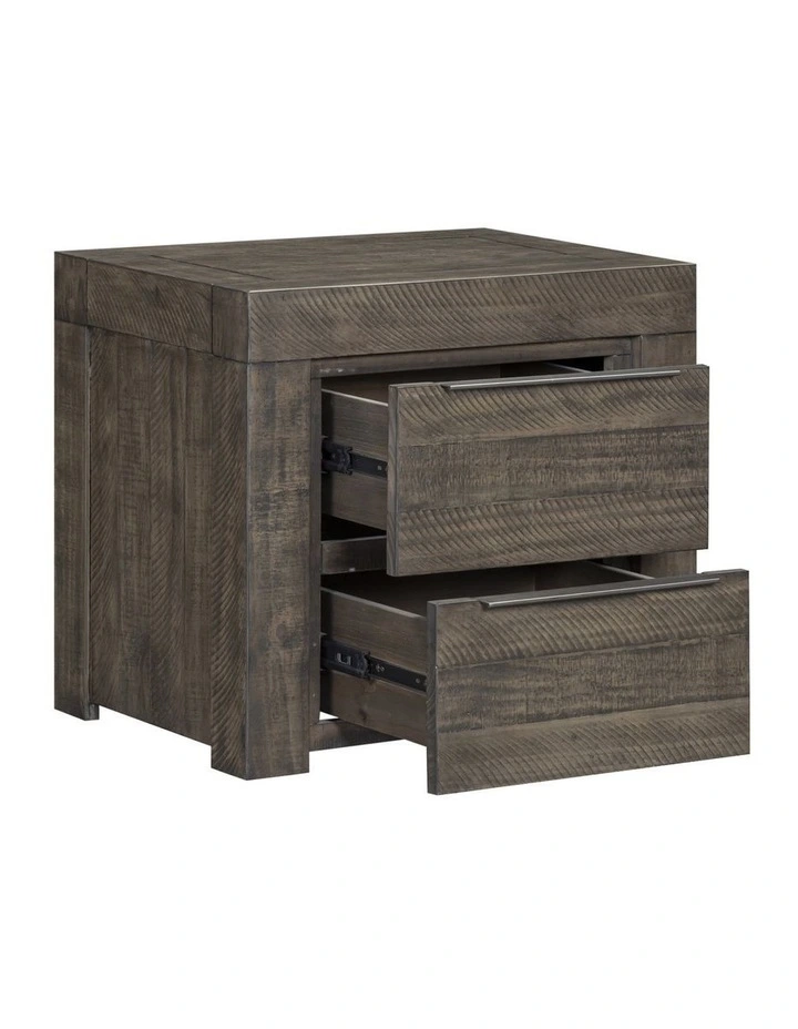 Bedside Table Two Drawers in Grey image 5