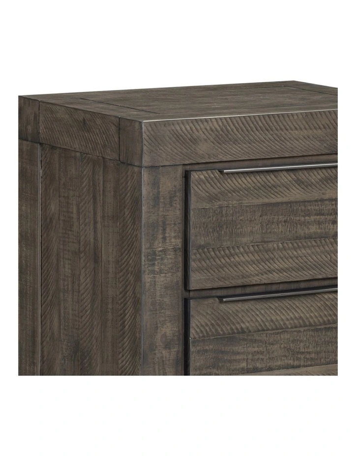 Bedside Table Two Drawers in Grey image 6
