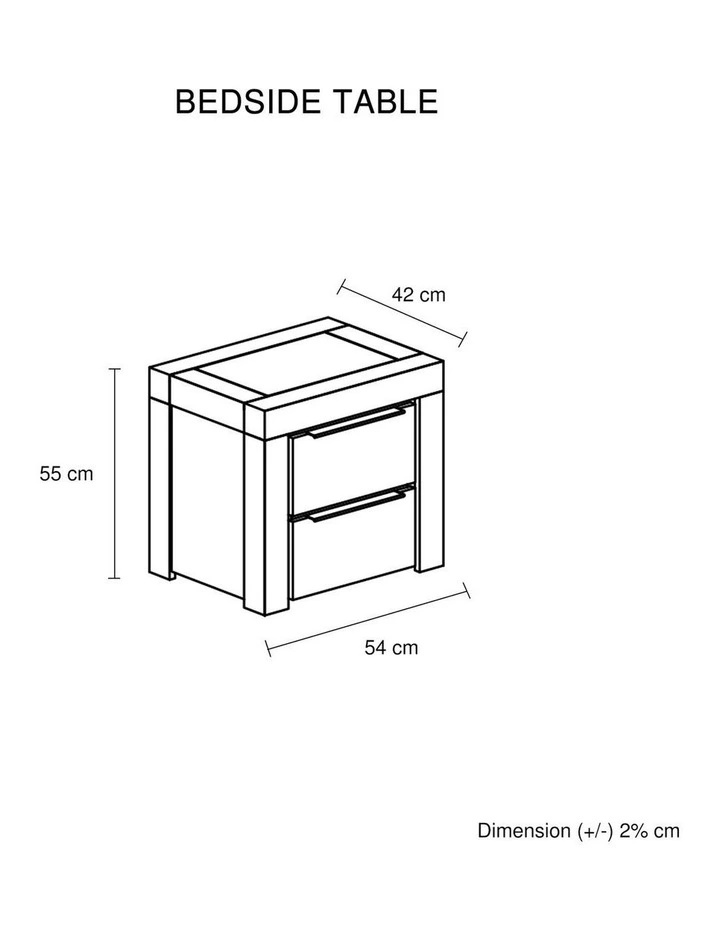 Bedside Table Two Drawers in Grey image 7