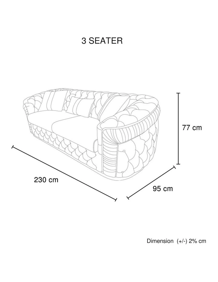 3 Seater Sofa in Grey image 7