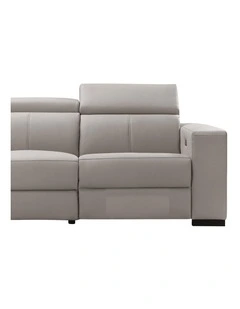 Genuine Leather 6 Seater Corner Sofa in Cream