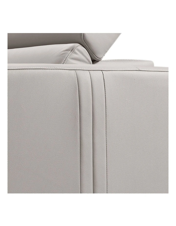 Genuine Leather 6 Seater Corner Sofa in Cream image 4