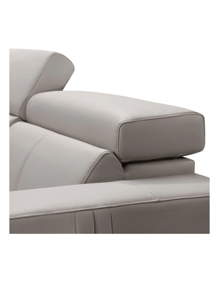 Genuine Leather 6 Seater Corner Sofa in Cream image 5