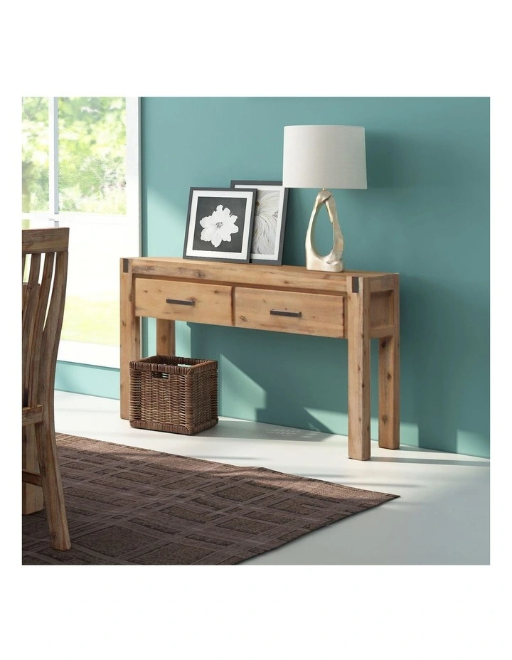 Solid Acacia Hall Table in Oak image 2