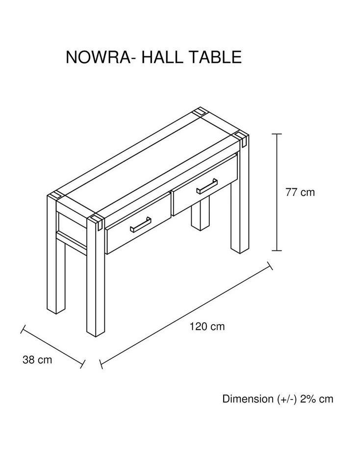Solid Acacia Hall Table in Oak image 7