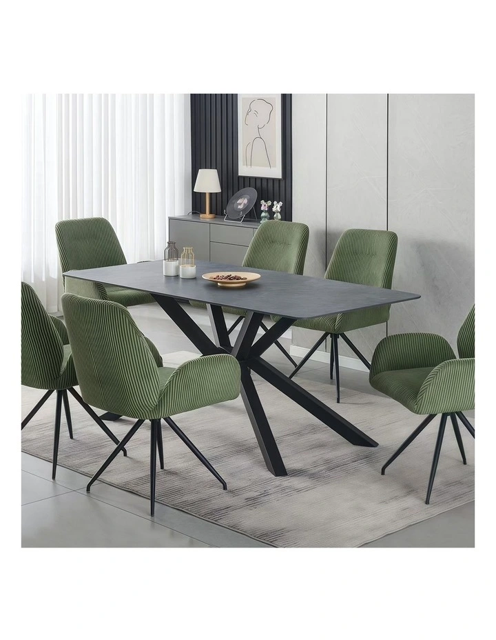 Sintered Stone Dining Table Top in Black image 2
