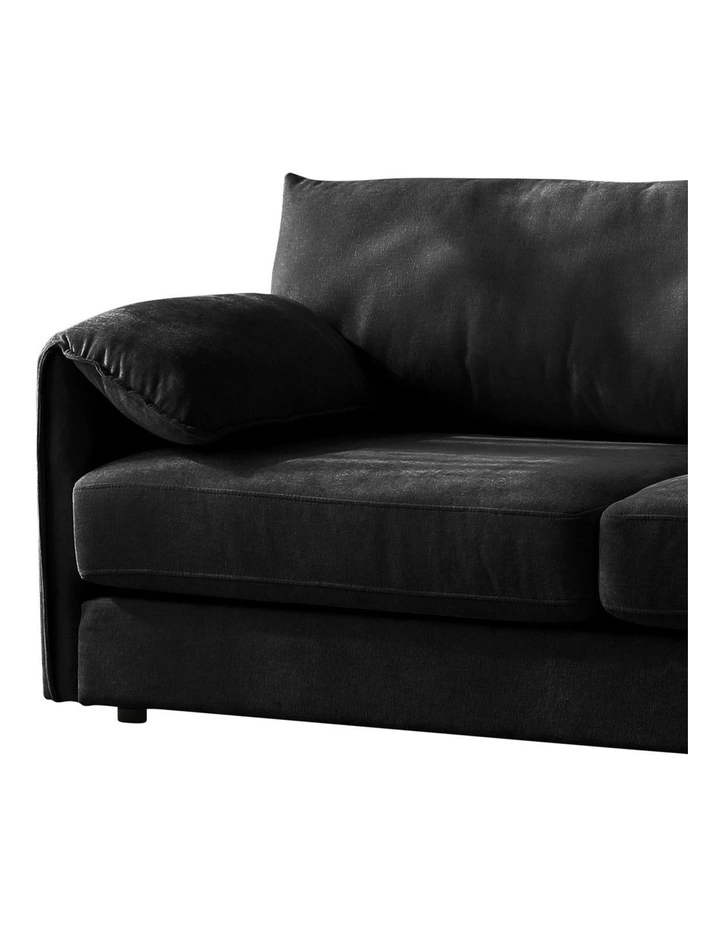 Fabric 3 Seater Sofa Bed in Black image 6