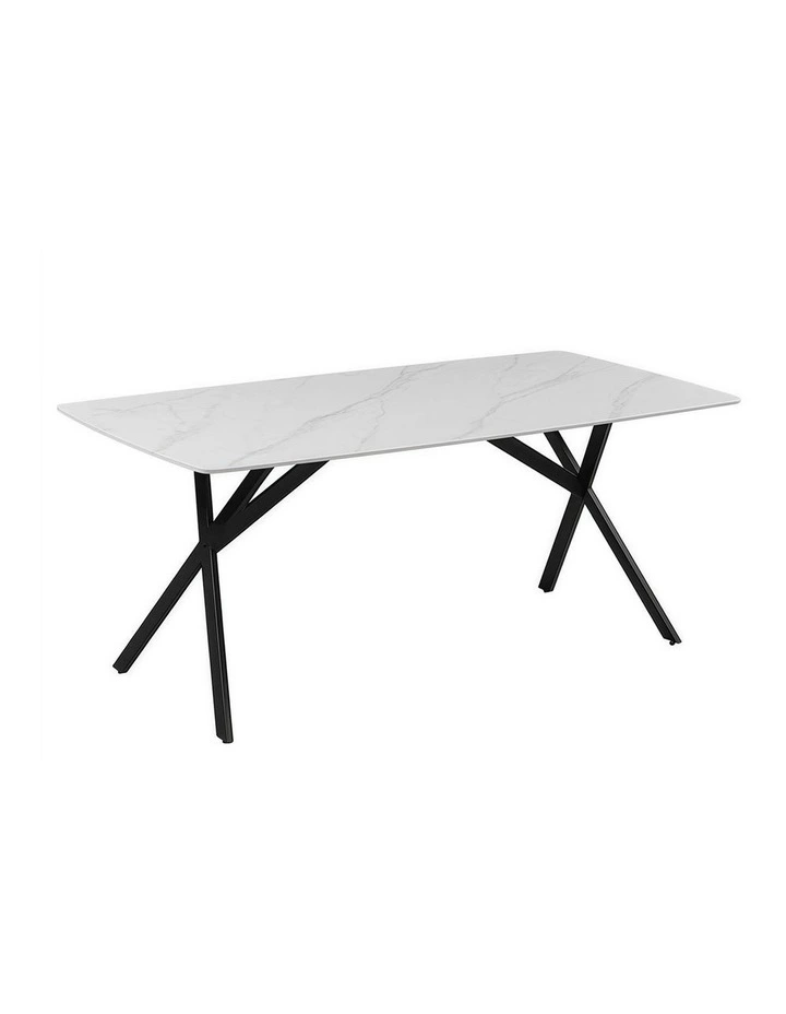 Sintered Stone Dining Table Top in White image 1
